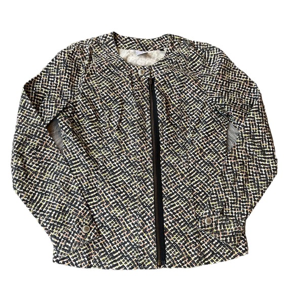 Cabi Jacket Sz Small geometric print moto womens zip up denim Colorful Casual - Picture 1 of 9